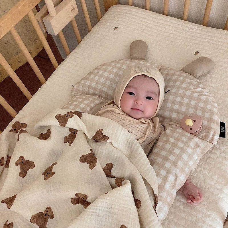 Bear Print Baby Blankets Newbo - Muslin Swaddle Wrap review and price