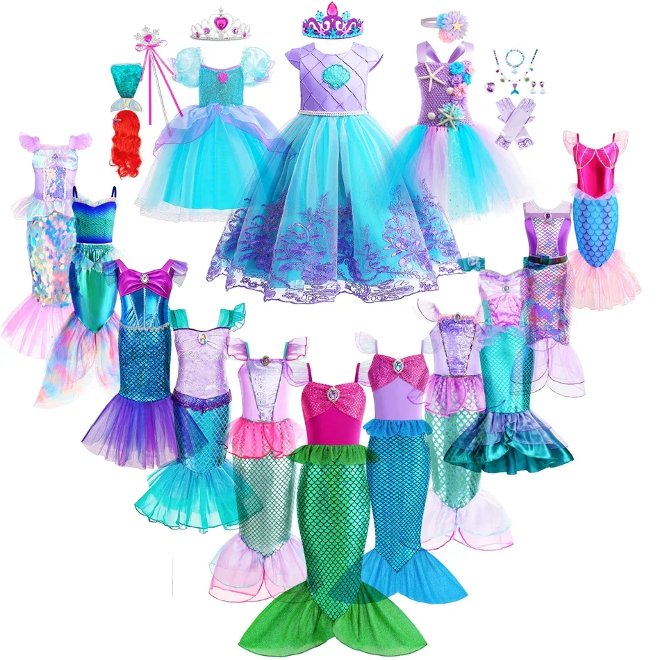 Mermaid Dress Girls Kids Cospl - Baby Clothing Sizes review and price