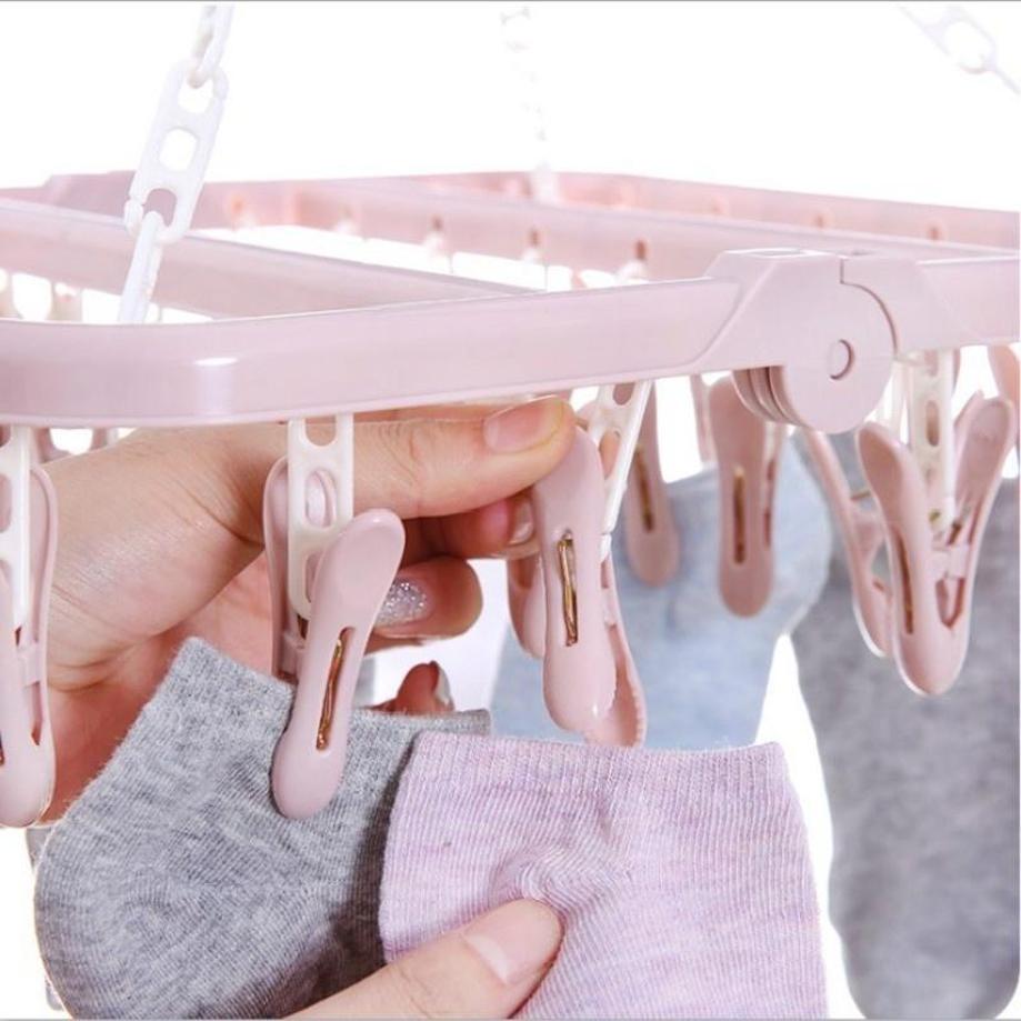 1 Pcs 32 Clips Folding Clothes - Baby Clothing Drying Rack review and price